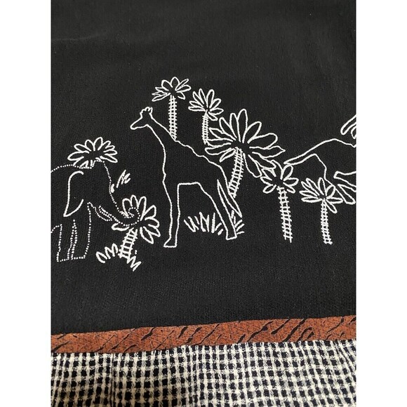 Vintage Aimee D Blouse Wome's XL Graphic Giraffe Animal Shirt Top FLAW - Picture 10 of 12